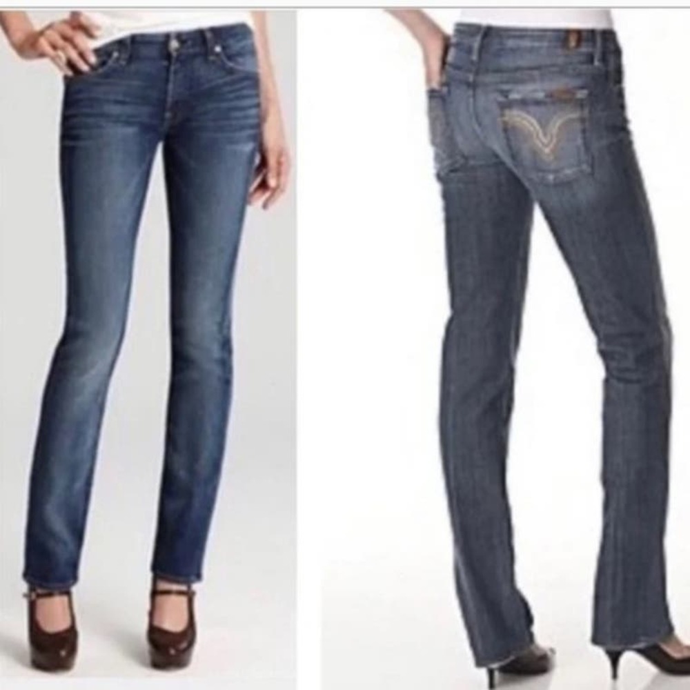7 For ALL Mankind Kate Dark Wash Straight Leg Denim Jeans (29)